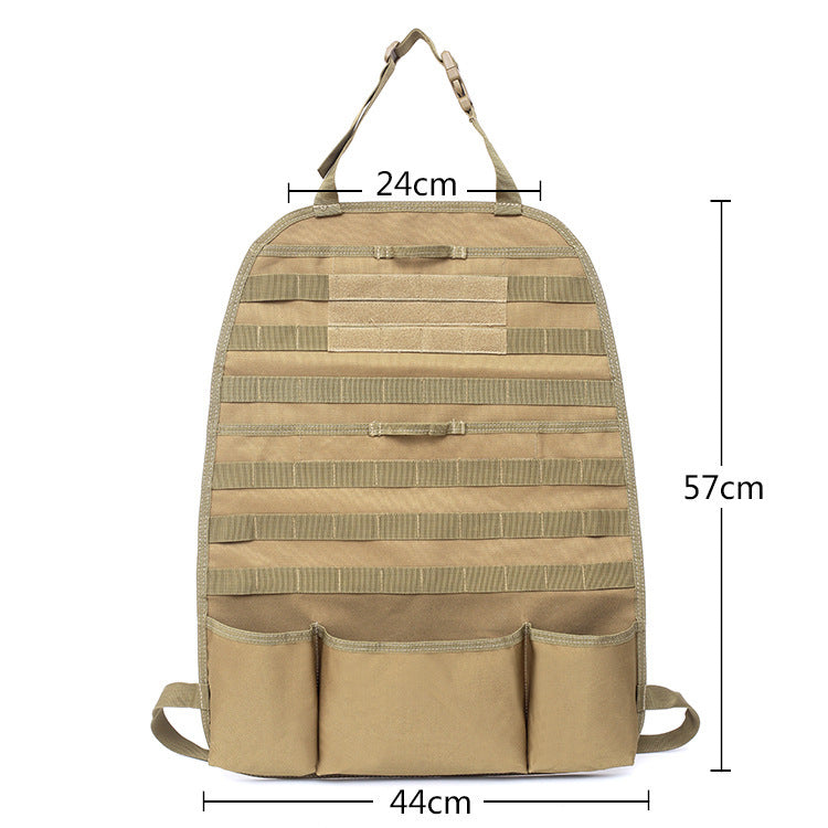 Vehicle rear seat back organizer (Khaki)