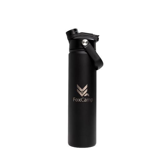 Black STAINLESS STEEL water bottle 750ML