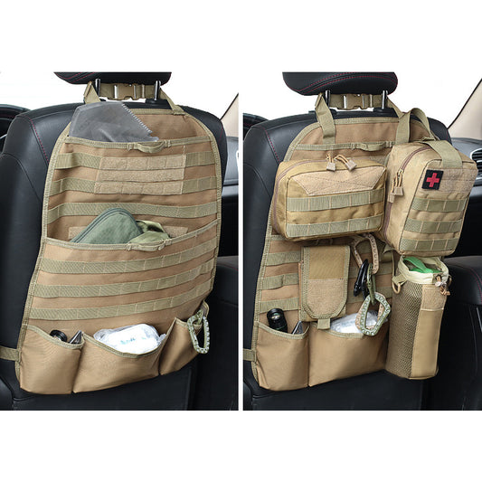 Vehicle rear seat back organizer (Khaki)